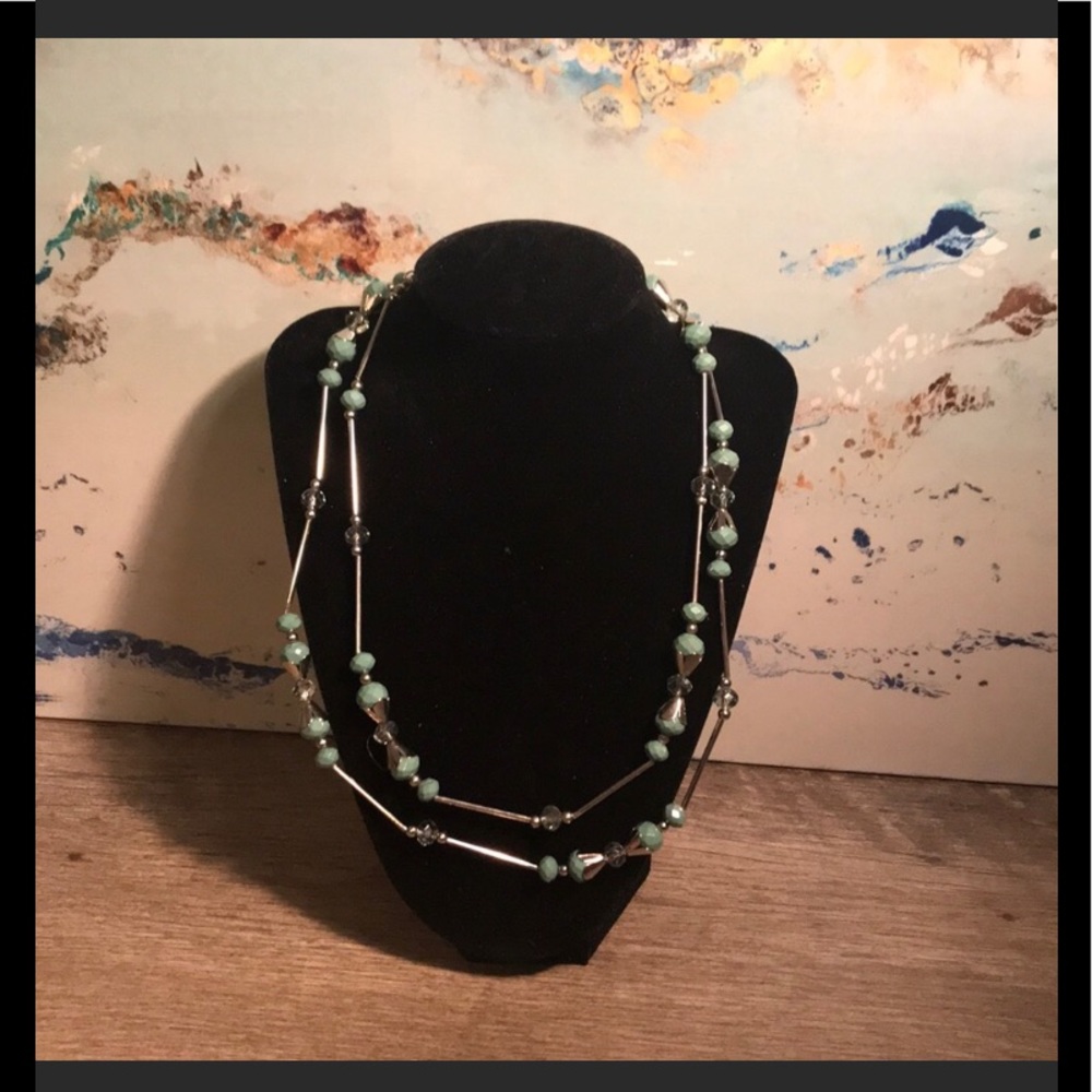 Silver Green Necklace
